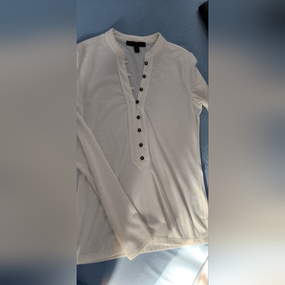 Banana Republic White Button Detail Top